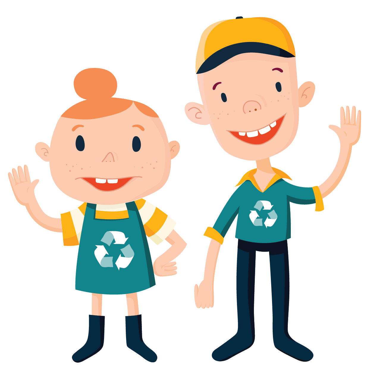 Zwaaiende Verko-mannetjes illustratie